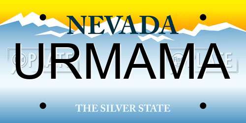 URMAMA Nevada License Plate