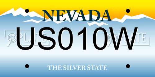 US010W Nevada License Plate