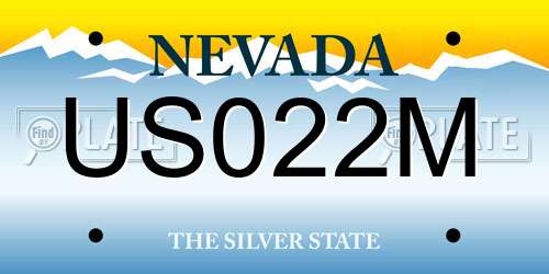 US022M Nevada License Plate
