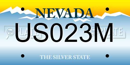 US023M Nevada License Plate