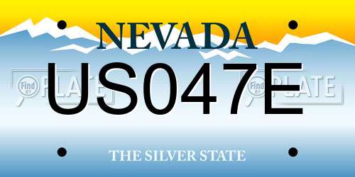US047E Nevada License Plate