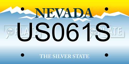US061S Nevada License Plate