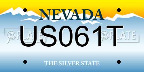 US061T Nevada License Plate