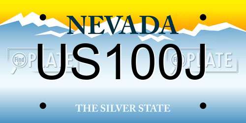 US100J Nevada License Plate