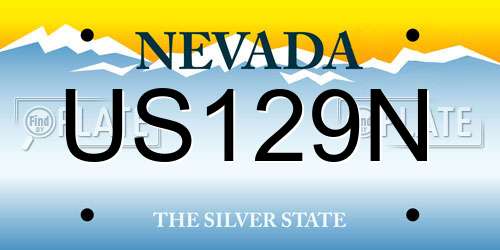 US129N Nevada License Plate