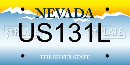US131L Nevada License Plate