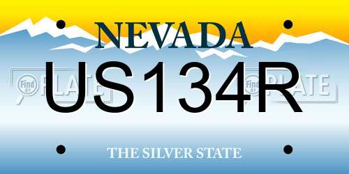 US134R Nevada License Plate