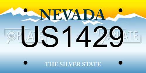 US1429 Nevada License Plate