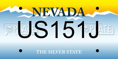 US151J Nevada License Plate