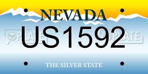 US1592 Nevada License Plate