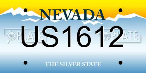 US1612 Nevada License Plate