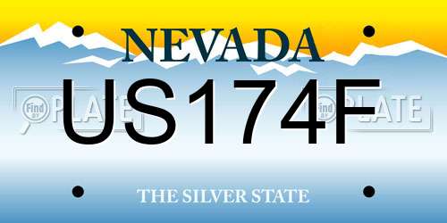 US174F Nevada License Plate