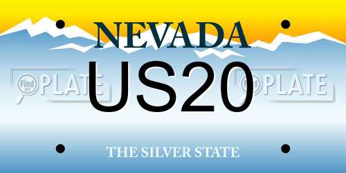 US20 Nevada License Plate