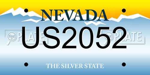 US2052 Nevada License Plate