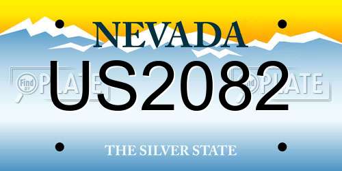 US2082 Nevada License Plate