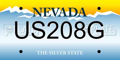 US208G Nevada License Plate