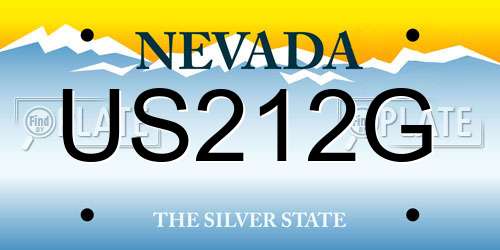 US212G Nevada License Plate