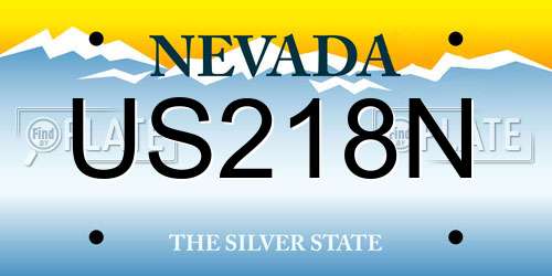 US218N Nevada License Plate