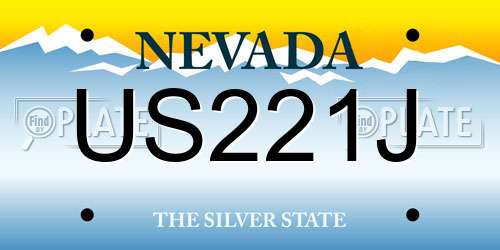US221J Nevada License Plate