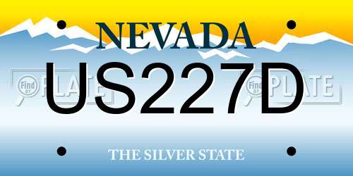 US227D Nevada License Plate