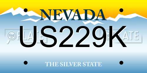 US229K Nevada License Plate
