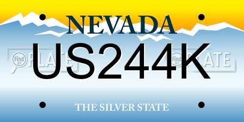 US244K Nevada License Plate