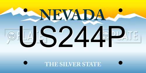 US244P Nevada License Plate