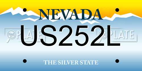 US252L Nevada License Plate
