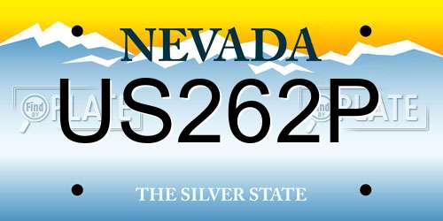 US262P Nevada License Plate