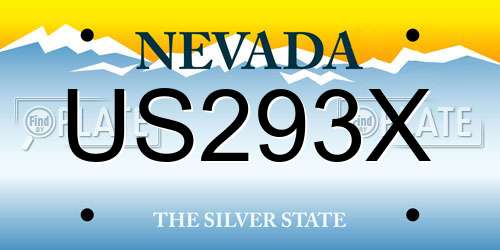 US293X Nevada License Plate