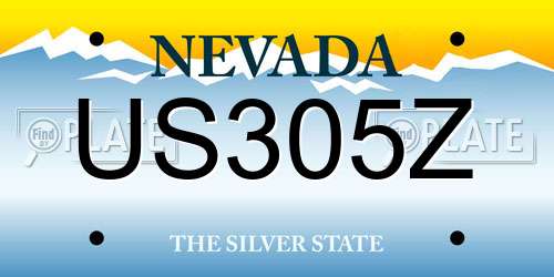 US305Z Nevada License Plate