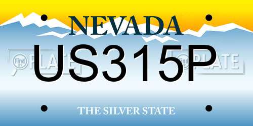 US315P Nevada License Plate