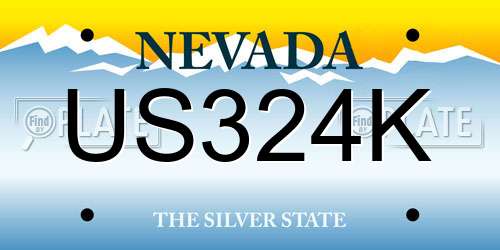 US324K Nevada License Plate