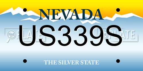 US339S Nevada License Plate