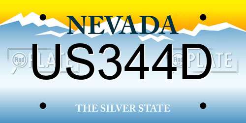 US344D Nevada License Plate