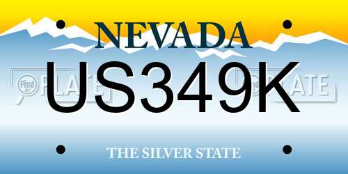 US349K Nevada License Plate