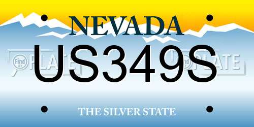 US349S Nevada License Plate