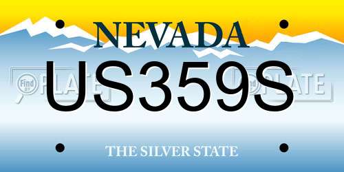 US359S Nevada License Plate