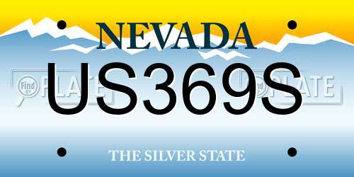 US369S Nevada License Plate