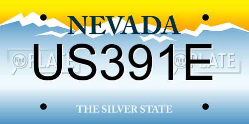 US391E Nevada License Plate