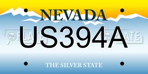 US394A Nevada License Plate