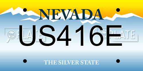 US416E Nevada License Plate