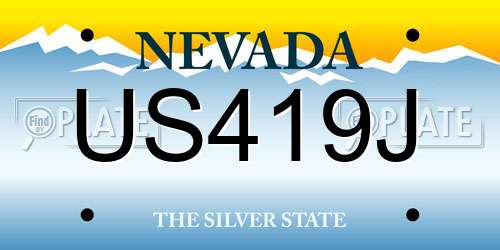 US419J Nevada License Plate