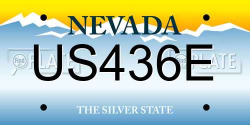 US436E Nevada License Plate