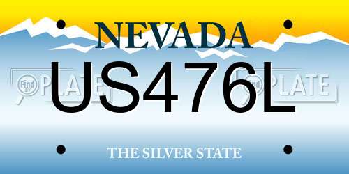 US476L Nevada License Plate