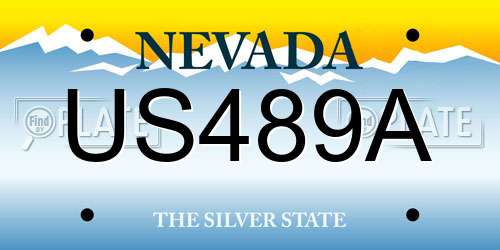 US489A Nevada License Plate