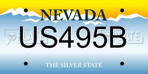 US495B Nevada License Plate