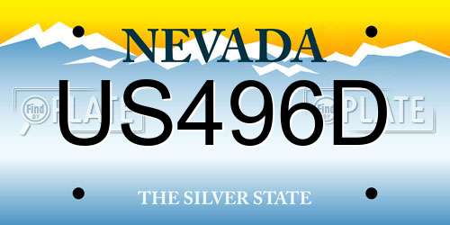 US496D Nevada License Plate