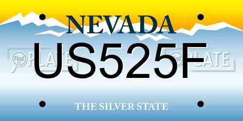 US525F Nevada License Plate