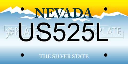 US525L Nevada License Plate